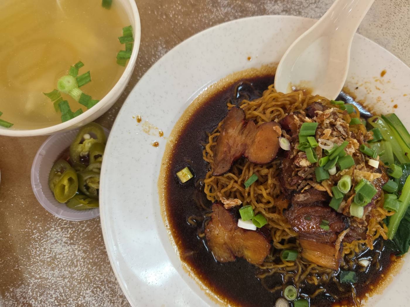 Dark soy noodles with pork